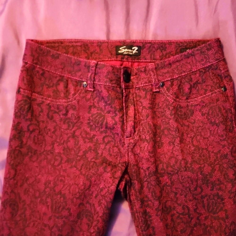 Seven skinny jeans, burgundy
